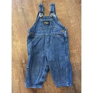 Unisex Oshkosh B'gosh Vintage Plain Denim Wash Overalls Vestbak 12 Months